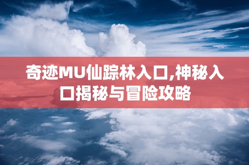 奇迹MU仙踪林入口,神秘入口揭秘与冒险攻略