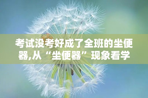 考试没考好成了全班的坐便器,从“坐便器”现象看学生心理与教育挑战