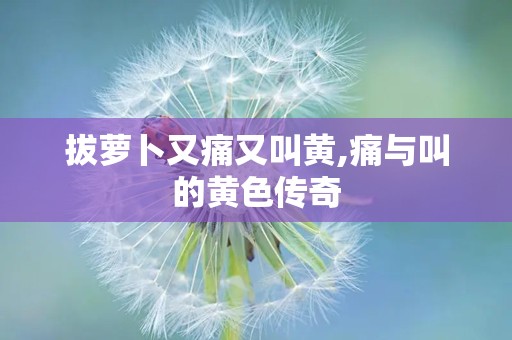 拔萝卜又痛又叫黄,痛与叫的黄色传奇