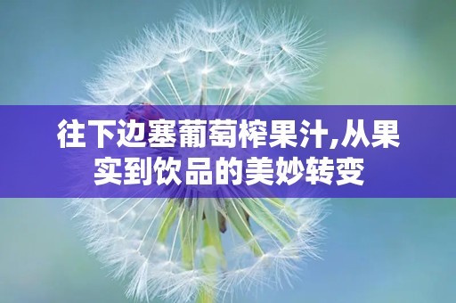 往下边塞葡萄榨果汁,从果实到饮品的美妙转变