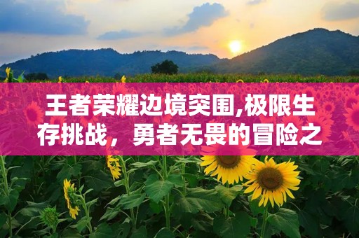 王者荣耀边境突围,极限生存挑战，勇者无畏的冒险之旅