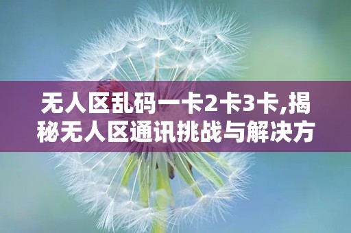 无人区乱码一卡2卡3卡,揭秘无人区通讯挑战与解决方案