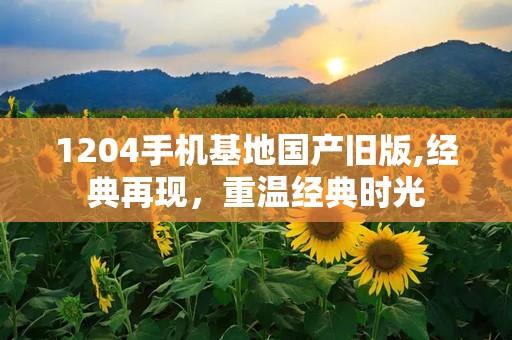 1204手机基地国产旧版,经典再现，重温经典时光