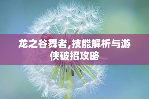 龙之谷舞者,技能解析与游侠破招攻略