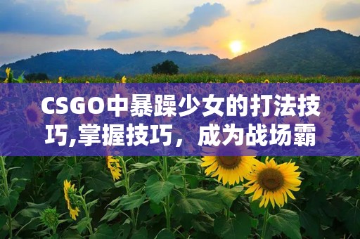 CSGO中暴躁少女的打法技巧,掌握技巧，成为战场霸主