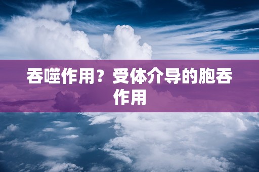 吞噬作用？受体介导的胞吞作用