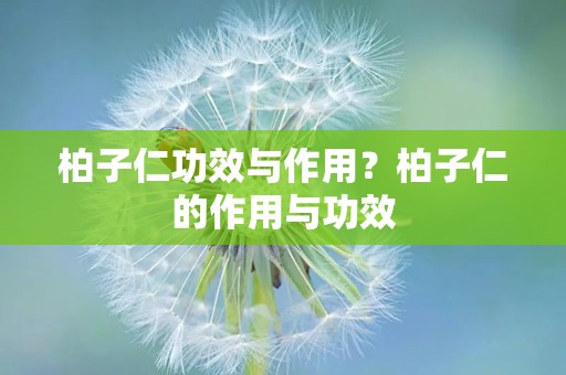 柏子仁功效与作用？柏子仁的作用与功效