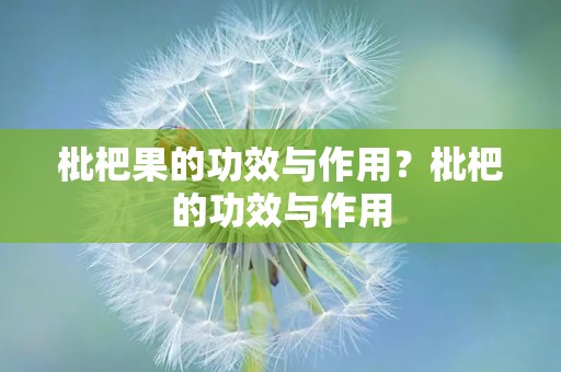 枇杷果的功效与作用？枇杷的功效与作用