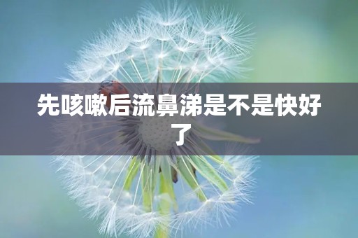 先咳嗽后流鼻涕是不是快好了