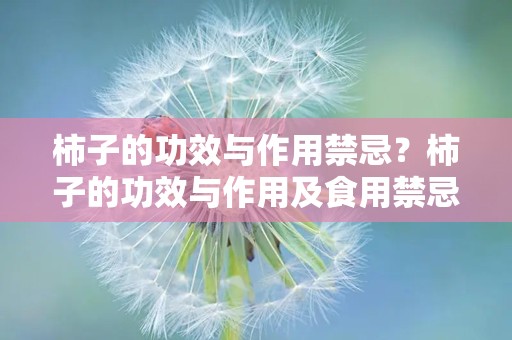 柿子的功效与作用禁忌？柿子的功效与作用及食用禁忌