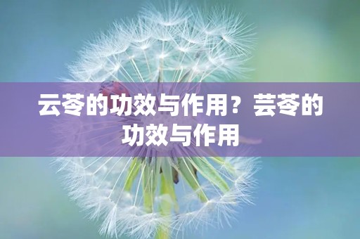 云苓的功效与作用？芸苓的功效与作用