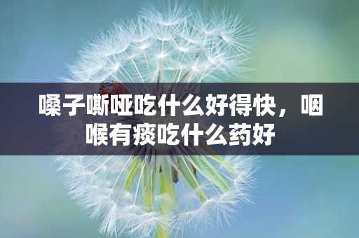 嗓子嘶哑吃什么好得快，咽喉有痰吃什么药好