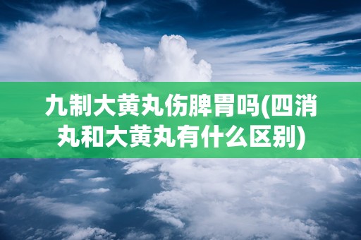 九制大黄丸伤脾胃吗(四消丸和大黄丸有什么区别)