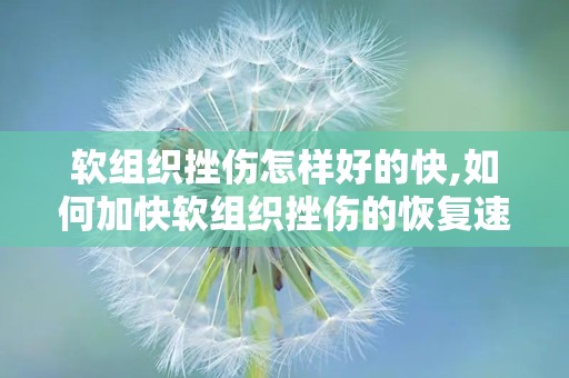 软组织挫伤怎样好的快,如何加快软组织挫伤的恢复速度