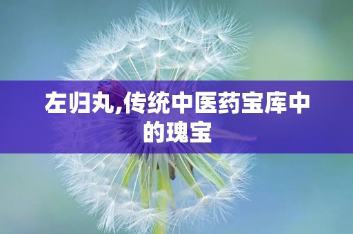 左归丸,传统中医药宝库中的瑰宝