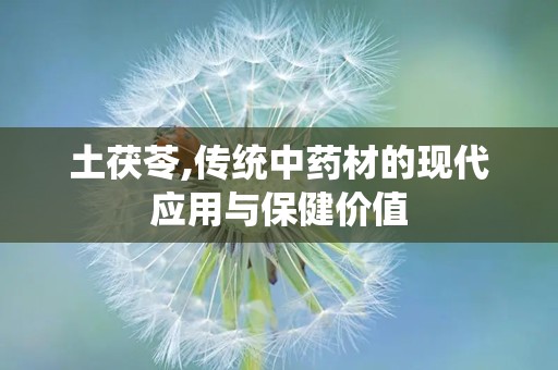 土茯苓,传统中药材的现代应用与保健价值