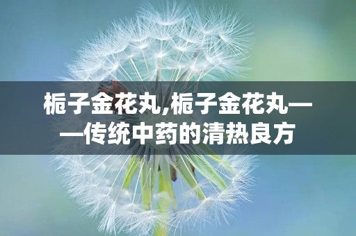 栀子金花丸,栀子金花丸——传统中药的清热良方