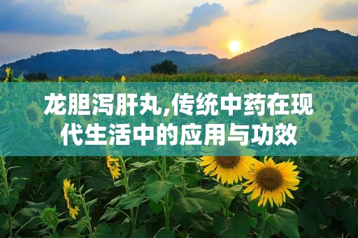 龙胆泻肝丸,传统中药在现代生活中的应用与功效