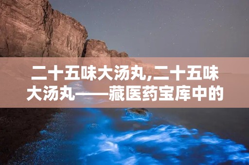 二十五味大汤丸,二十五味大汤丸——藏医药宝库中的瑰宝