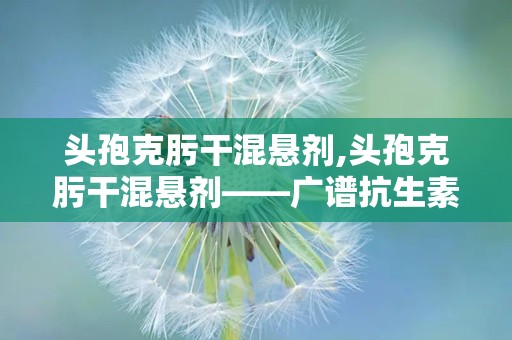 头孢克肟干混悬剂,头孢克肟干混悬剂——广谱抗生素的便捷选择