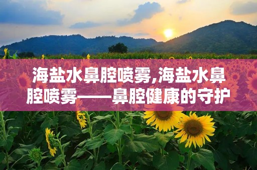 海盐水鼻腔喷雾,海盐水鼻腔喷雾——鼻腔健康的守护者