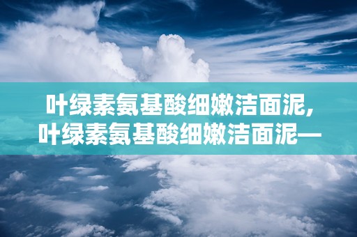 叶绿素氨基酸细嫩洁面泥,叶绿素氨基酸细嫩洁面泥——肌肤清洁与滋养的完美结合