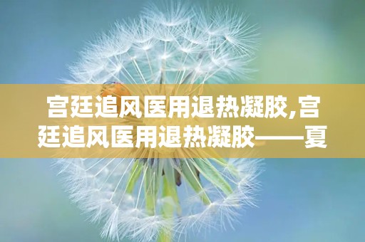 宫廷追风医用退热凝胶,宫廷追风医用退热凝胶——夏日清凉守护神