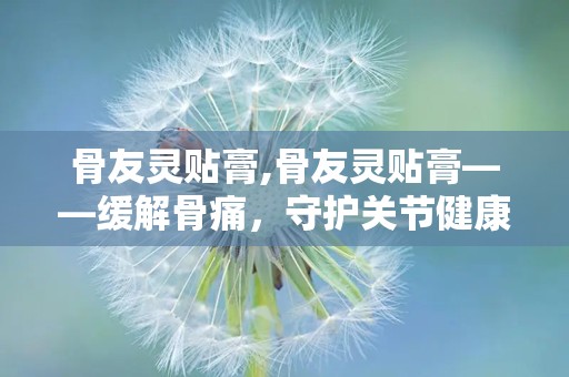 骨友灵贴膏,骨友灵贴膏——缓解骨痛，守护关节健康