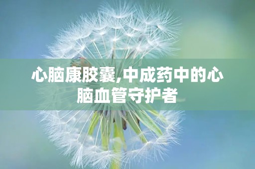 心脑康胶囊,中成药中的心脑血管守护者