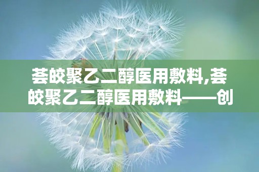 荟皎聚乙二醇医用敷料,荟皎聚乙二醇医用敷料——创新科技，呵护您的健康