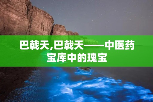 巴戟天,巴戟天——中医药宝库中的瑰宝