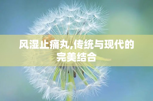 风湿止痛丸,传统与现代的完美结合