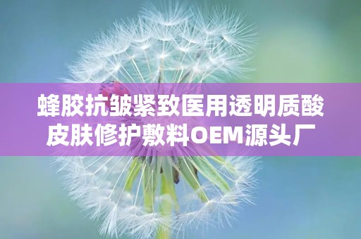 蜂胶抗皱紧致医用透明质酸皮肤修护敷料OEM源头厂家