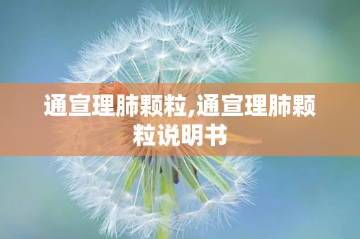 通宣理肺颗粒,通宣理肺颗粒说明书