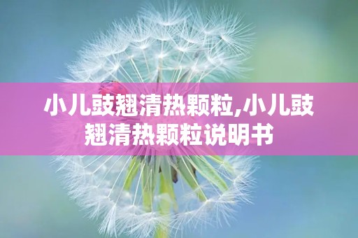 小儿豉翘清热颗粒,小儿豉翘清热颗粒说明书