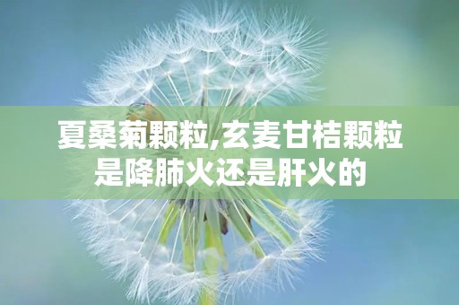 夏桑菊颗粒,玄麦甘桔颗粒是降肺火还是肝火的