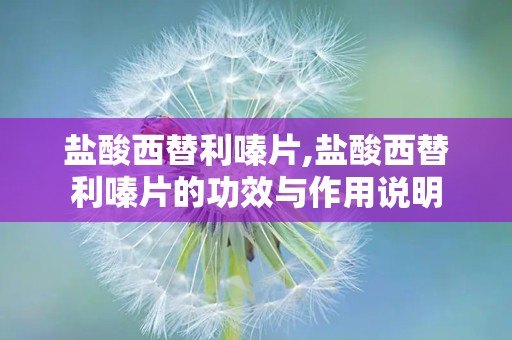 盐酸西替利嗪片,盐酸西替利嗪片的功效与作用说明