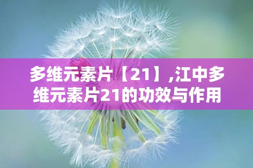 多维元素片【21】,江中多维元素片21的功效与作用