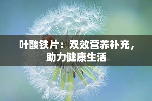 叶酸铁片：双效营养补充，助力健康生活