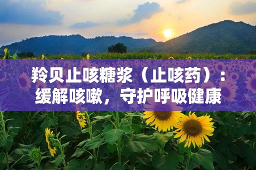 羚贝止咳糖浆（止咳药）：缓解咳嗽，守护呼吸健康