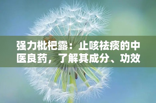 强力枇杷露：止咳祛痰的中医良药，了解其成分、功效与使用指南