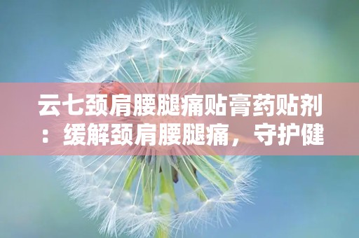 云七颈肩腰腿痛贴膏药贴剂：缓解颈肩腰腿痛，守护健康生活新选择”