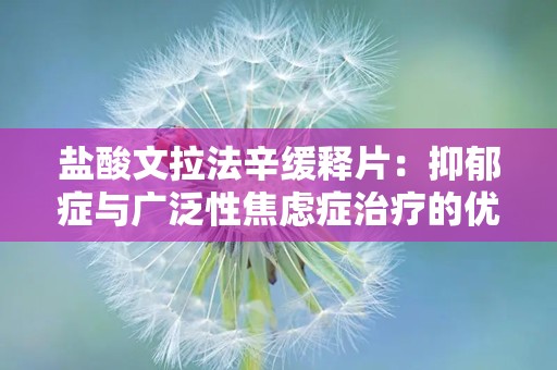 盐酸文拉法辛缓释片：抑郁症与广泛性焦虑症治疗的优选药物