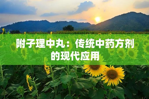 附子理中丸：传统中药方剂的现代应用