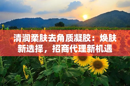 清润柔肤去角质凝胶：焕肤新选择，招商代理新机遇