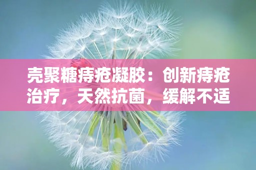 壳聚糖痔疮凝胶：创新痔疮治疗，天然抗菌，缓解不适