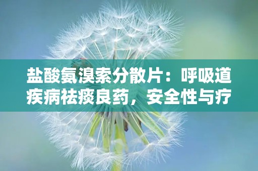 盐酸氨溴索分散片：呼吸道疾病祛痰良药，安全性与疗效解析