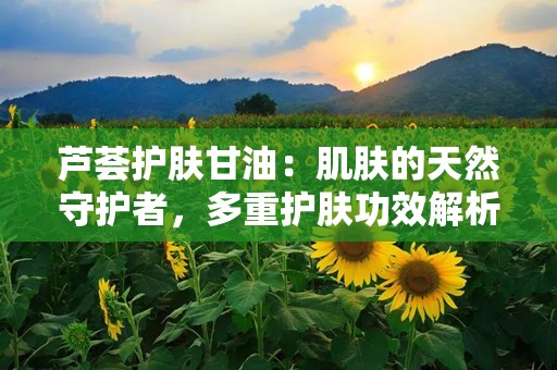 芦荟护肤甘油：肌肤的天然守护者，多重护肤功效解析