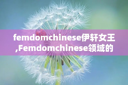 femdomchinese伊轩女王,Femdomchinese领域的璀璨明珠