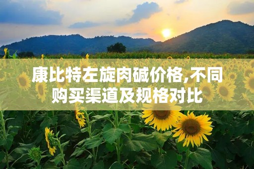 康比特左旋肉碱价格,不同购买渠道及规格对比